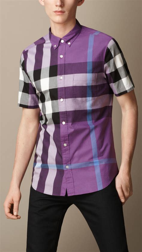 mens purple burberry shirt|burberry plaid.